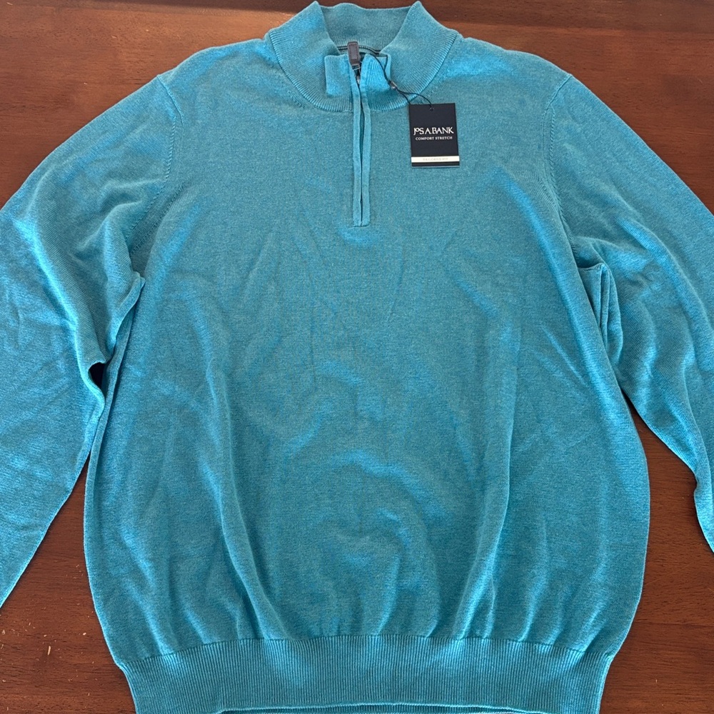 Men's Quarter-Zip Sweater - Teal Blue
